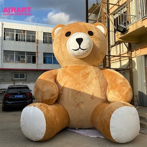 Милый коричневый плюшевый надувной медведь, гигантский надувной медведь Санты - Product Image 5