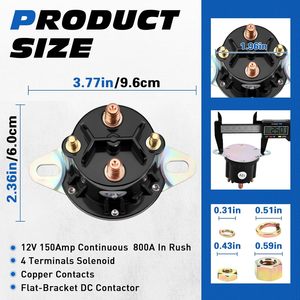 Cyleto 12V 150A Starter Solenoid <b>Relay</b> For Western Snow Plow 56131K 684-1221-012 Fisher Boss - Product Image 4