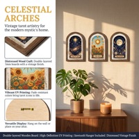 Décoration murale en bois cintrée, cadres photo en bois style soleil éclatant, ornement mural bohème pour la décoration intérieure