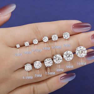 3mm-10mm Classic Mossanite Screw Back <b>Earrings</b> Luxury Jewelry 925 Sterling Silver VVS Moissanite Diamond Ear Stud for <b>Men</b> Women - Product Image 1