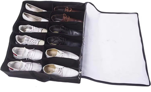 Organizador de Zapatos Cuadrado Gris de Aluminio y Plástico PP Personalizado, Caja de Almacenamiento de Zapatos Plegable con Tapa - Product Image 3