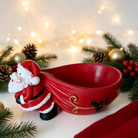 Plateau de rangement Père Noël en résine pour table basse de salon, bol à fruits et noix, décoration d'ambiance de Noël