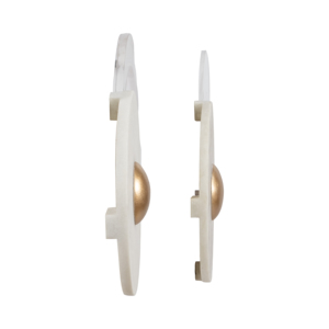 Scultura da parete in acrilico e quarzo con anelli per decorare soggiorno e camera da letto - Product Image 3