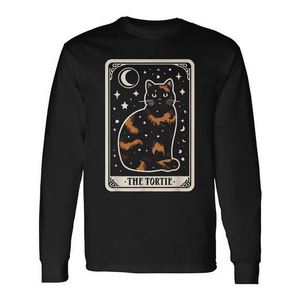 T-shirt à manches longues The Tortie Tortoiseshell Cat, noir, unisexe, taille adulte M L XL XXL - Product Image 2