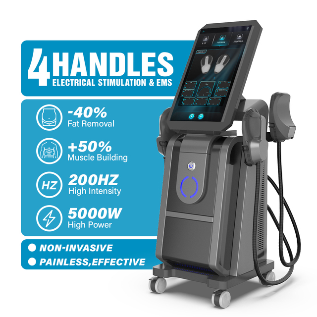 Perfectlaser 4 Handles Emt Muscle Stimulator Weight Loss Machine 5000W Big Power RF Zero EMS Body Shaping Machine