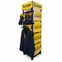 Présentoir personnalisé pour outils en métal réglable sur quatre côtés, présentoir de sol à enveloppe chauffante, étagère de rangement avec roulettes