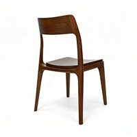 Chaise de salle à manger en bois massif nordique, chaise latérale en bois courbée sans accoudoirs avec dossier intégré pour salle à manger et restaurant