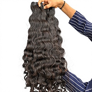 Lots de tissages de cheveux 100% vierges indiens, noir de jais bouclé, double trame, simple tirage, 16 pouces, pour grossistes - Product Image 1
