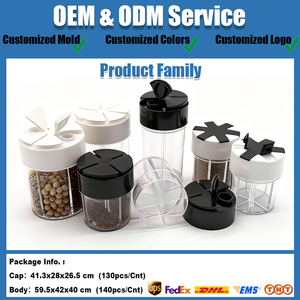 Contenitore Multi-Spezie 9oz 6 in 1, Dispenser Commerciale per Condimenti, Bottiglie in Plastica Antigoccia per Spezie - Product Image 5