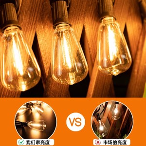 ไฟ LED สายยาวกันน้ำสำหรับภายนอกอาคาร IP65 หลอดแก้ว 2700K แสงวอร์มไวท์ สำหรับตกแต่งสวน - Product Image 5