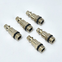 Konektor Cepat Tiga-dalam-Satu Amerika/Eropa, Steker Jantan 1/4NPT, Konektor Standar, Berlapis Krom Besi, Ulir Luar