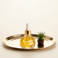 Flacon compte-gouttes en verre de 30 ml en forme de boule avec zone pour étiquette, pour sérum, huile essentielle pour le visage, emballage cosmétique de luxe OEM, logo personnalisé