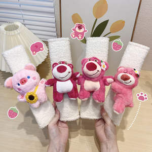 Cinturón de seguridad para <span class=keywords><strong>coche</strong></span>, funda de hombro para mujer, muñeco de peluche bonito, conejo, oso, cinturón de seguro, cubierta protectora, suministros de decoración Interior - Product Image 2