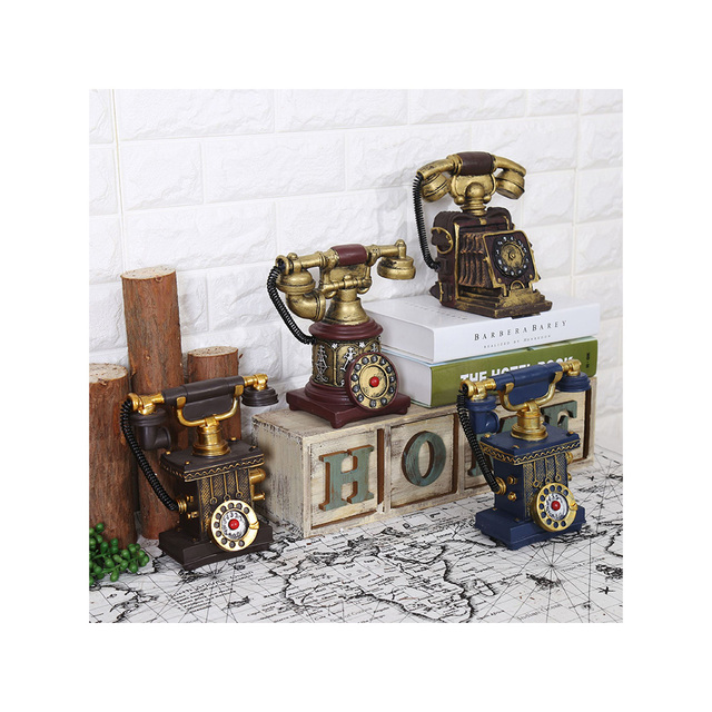 American Retro Camera Telephone Model Creative Resin Furniture Shop Decoration and Money Box Piggy Bank
