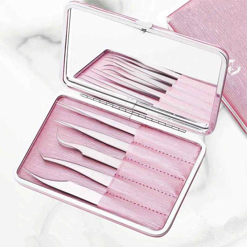 Нержавеющая сталь заказной Пинцет удара плетью набора сумки Лас-наращивание ресниц Пинцет Пользовательские Объем Лас-laah ресниц Пинцет