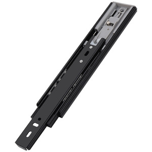 Glissière de tiroir à trois sections à amortissement par billes en acier inoxydable, rail de guidage latéral - Product Image 1
