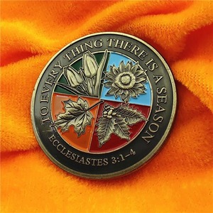 Todas las estaciones Custom Metal Craft UV Regalo Pintado Moneda Filosófica Eternidad Medalla Logo Con Cruz Filosofía inspiradora - Product Image 4