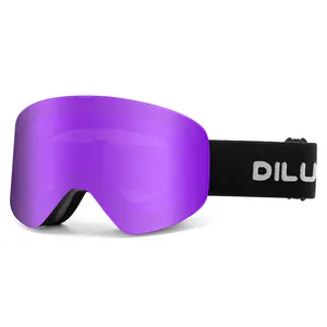 UV400 all'ingrosso snowboard professionale occhiali da neve magnetico nero e sostituire occhiali da sci occhiali da sole con cinghie lenti per gli uomini
