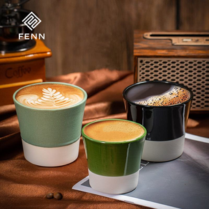 Fenn Biểu Tượng Tùy Chỉnh Retro 115Ml 170Ml 270Ml Không Có Tay Cầm <span class=keywords><strong>Matte</strong></span> Màu Xanh Lá Cây Gốm Espresso Cốc <span class=keywords><strong>Mini</strong></span> Saudi Arabic Cốc Cà Phê - Product Image 1