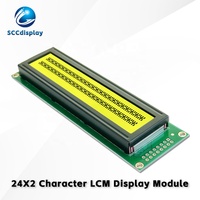 Layar LCD Karakter Rusia COB 2402 Langsung dari Pabrik SCCdisplay JXD2402A STN Kuning Positif ST7066/AIP31066 24*2 Dot Matrix LED