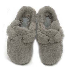 Ciabatte di Lusso in Vera Pelliccia di <span class=keywords><strong>Visone</strong></span> per Donna, Stile New York Trendy, 100% Pelliccia Naturale - Product Image 4