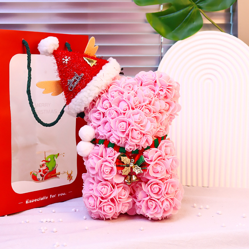 [Hat Style] 25cm Light pink +Christmas tote bag+warm lamp