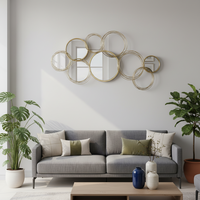 Miroir Mural Métallique Style Nordique – Vente Fabricant – Décoration Murale pour Salon 99,7*3,18*52,07 CM