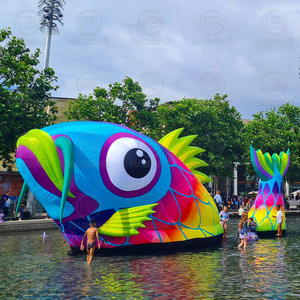 Lớn đầy màu sắc Inflatable cá bẩn thỉu <span class=keywords><strong>luker</strong></span> nghệ thuật đường phố cài đặt trang trí ngoài trời hiển thị tổ chức sự kiện khổng lồ Inflatable cá - Product Image 3