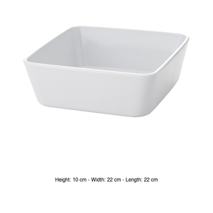 จานอบทรงสี่เหลี่ยมกันความร้อนสีขาว MPS ขนาด 22 × 22 ซม. สูง 10 ซม. - Product Image 3