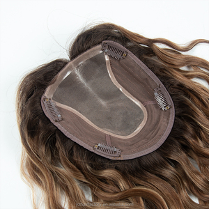 Système de remplacement capillaire 100% naturel vierge, couleur blond doré avec mèches, topper ultra-fin HD Lace Front pour femmes - Product Image 3