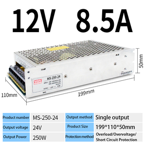 S-250-24 250W 24V 10A alimentation à découpage large gamme adaptateur de commutation alimentation - Product Image 2