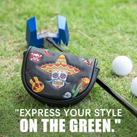 Couverture de tête de putter de maillet de golf avec broderie au design personnalisé Couvre-tête de club de golf magnétique Couvre-chef de maillet de golf