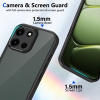 Coque pour OnePlus Nord 6 5G Version Globale, Ultra Fine, Cadre en TPU Souple, Dos en PC Noir Mat Transparent, Protection Antichoc pour Téléphone