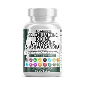 Suplemento Todo en Uno para la Salud de la Tiroides con Extracto de Alga Marina, Cúrcuma, Zinc y Selenio en Tabletas, Píldoras y Cápsulas - Product Image 1