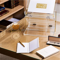 Judaica Bureau de table juif Acrylique de base transparent Lucite Hanukah Brachos Horloge