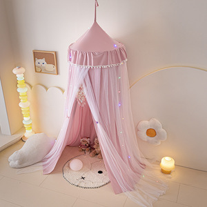 Nouvelle moustiquaire <span class=keywords><strong>de</strong></span> <span class=keywords><strong>lit</strong></span> dôme ronde double couche en tissu pour enfants 2024, rideau pare-vent décoratif pour <span class=keywords><strong>lit</strong></span> bébé et chevet - Product Image 3
