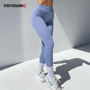 Nouveau <span class=keywords><strong>Legging</strong></span> Femme 2026 Sur Mesure avec Effet Froncé aux Fesses, Taille Haute, Push-Up, Couleur Unie, Contrôle du Ventre, Matière Douce comme du Beurre, pour Fitness et Vêtements de Sport Actifs - Product Image 4
