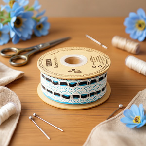 Strisce di pizzo 2 cm x 23 m nere per artigianato e cucito - Product Image 2