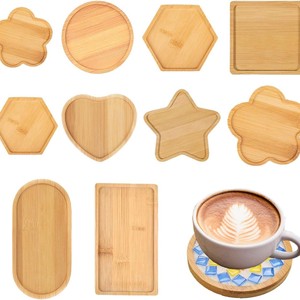 Posavasos hexagonales de bambú, alfombrillas de aislamiento térmico para tazas de té, para uso en mesa - Product Image 4