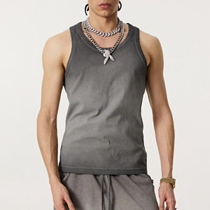 Camiseta de Hombre de Color Sólido, 100% Algodón, Tejido Antiarrugas, Informal, Básica, Sin Mangas, Suave, Transpirable, Corte Regular, Ligera, para Verano - Product Image 3