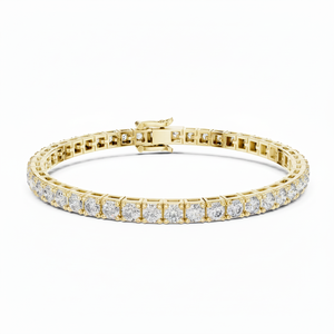 Bracelet en or jaune 14 carats avec diamant rond de laboratoire pour femme, minimaliste, luxueux, certifié, élégant, bijoux fins, cadeau - Product Image 1