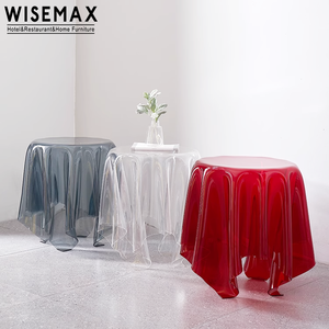 WISEMAX FURNITURE Modern Hotel Restaurant Decor Side End <strong>Table</strong> Transparent <strong>Grey</strong> Round Acrylic <strong>Coffee</strong> <strong>Table</strong> for Living Room - Product Image 6