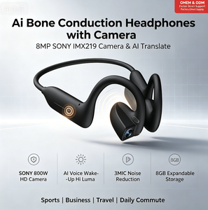 Écouteurs intelligents avec caméra IA, traduction, notes de réunion, appels Bluetooth, assistant vocal et personnalisation OEM - Product Image 1