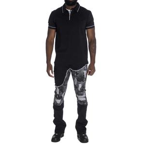 Jeans empilés Urban Star personnalisés ShanLai / Jeans en denim droits de style streetwear OEM - Product Image 5