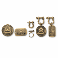 Placa de identificación para perros con huella de pata grabada con láser de aleación de zinc, etiqueta de identidad y llavero, para envíos internacionales