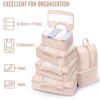 8 cubes de rangement compressibles et extensibles pour bagages, grands sacs organisateurs de bagages