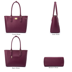 Lovevook <strong>Women</strong> 15.6 Inch <strong>Laptop</strong> Briefcase Shopping <strong>Handbag</strong> Ladies Shoulder Large Work Zipper Multi-purpose Leather Tote Bag Lady - Product Image 3