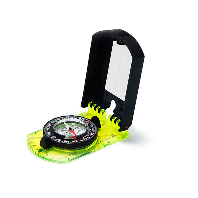 Green Color Plastic Luminous Map Compass With Mirror Map Compass