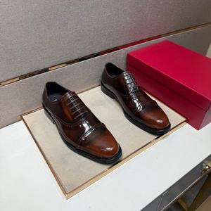 Zapatos Oxford de Cordones para Hombre, Estilo Británico Retro, Casuales de Negocios, de Cuero Genuino, Antideslizantes y Flexibles - Product Image 1