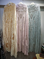 Robe de soirée longue ample, richement ornée, brodée et perlée, tenue de mariée musulmane pour cérémonie de mariage, Jalabiya Kaftan